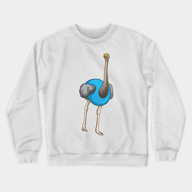 Ostrich Running Fitness Crewneck Sweatshirt by Markus Schnabel